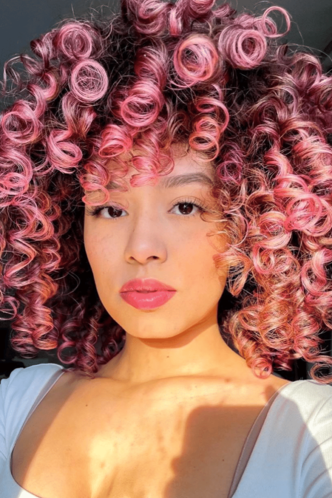 pink curly hair color